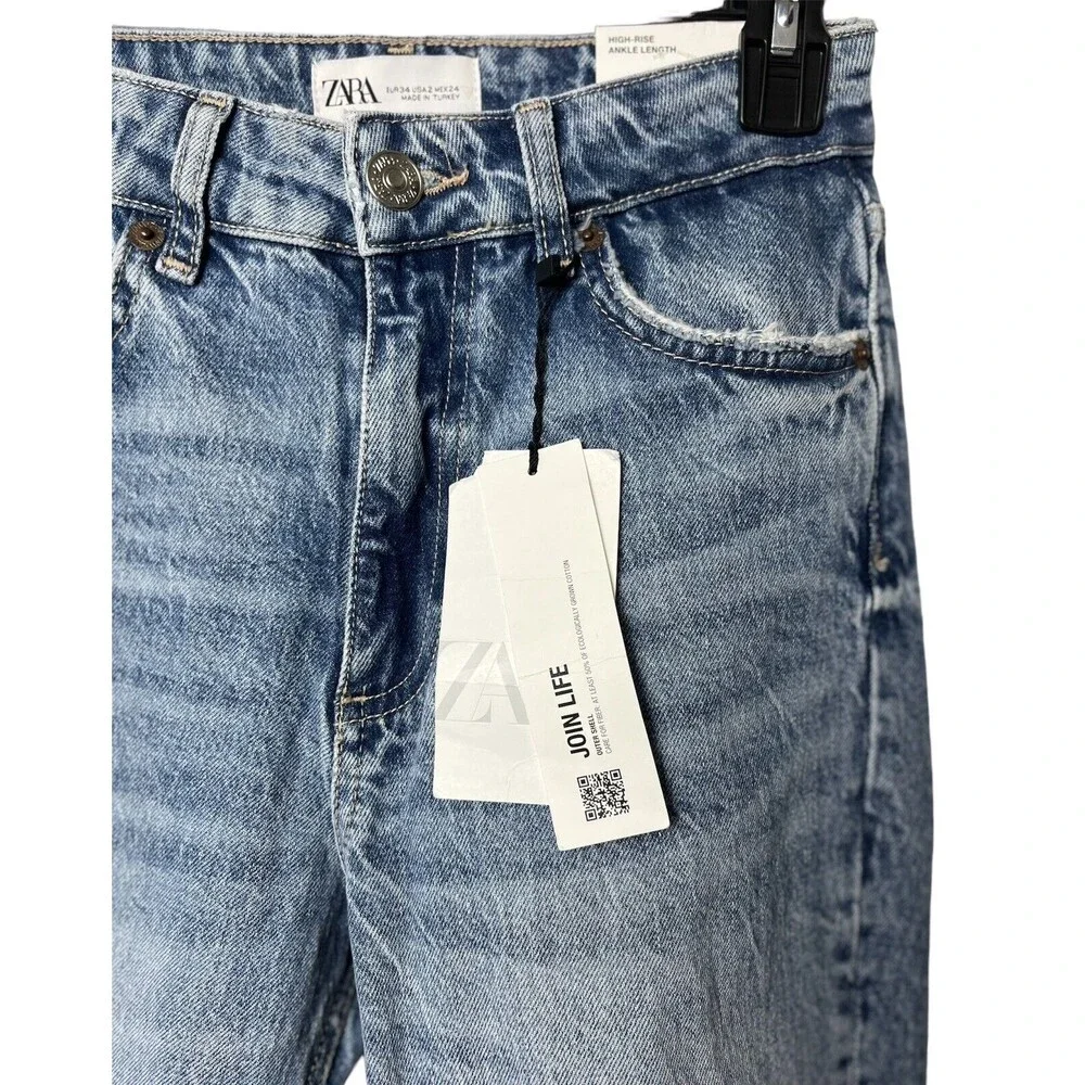 NWT - Zara Women's High Ankle Length Jeans. Size 2